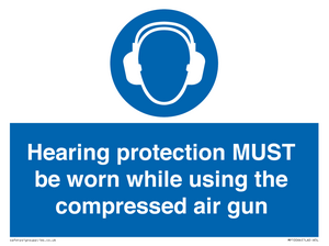 Hearing protection MUST be worn while using the compressed air gun